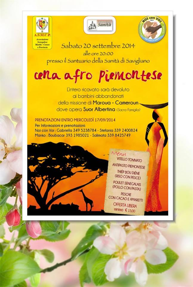 20 settembre 2014: Cena Afro-piemontese