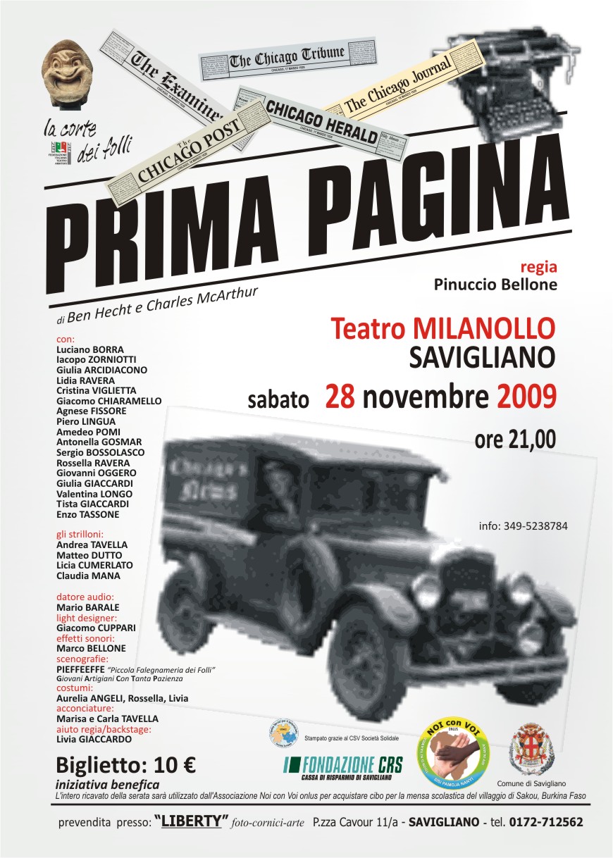 28 novembre 2009: Prima Pagina